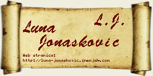 Luna Jonašković vizit kartica